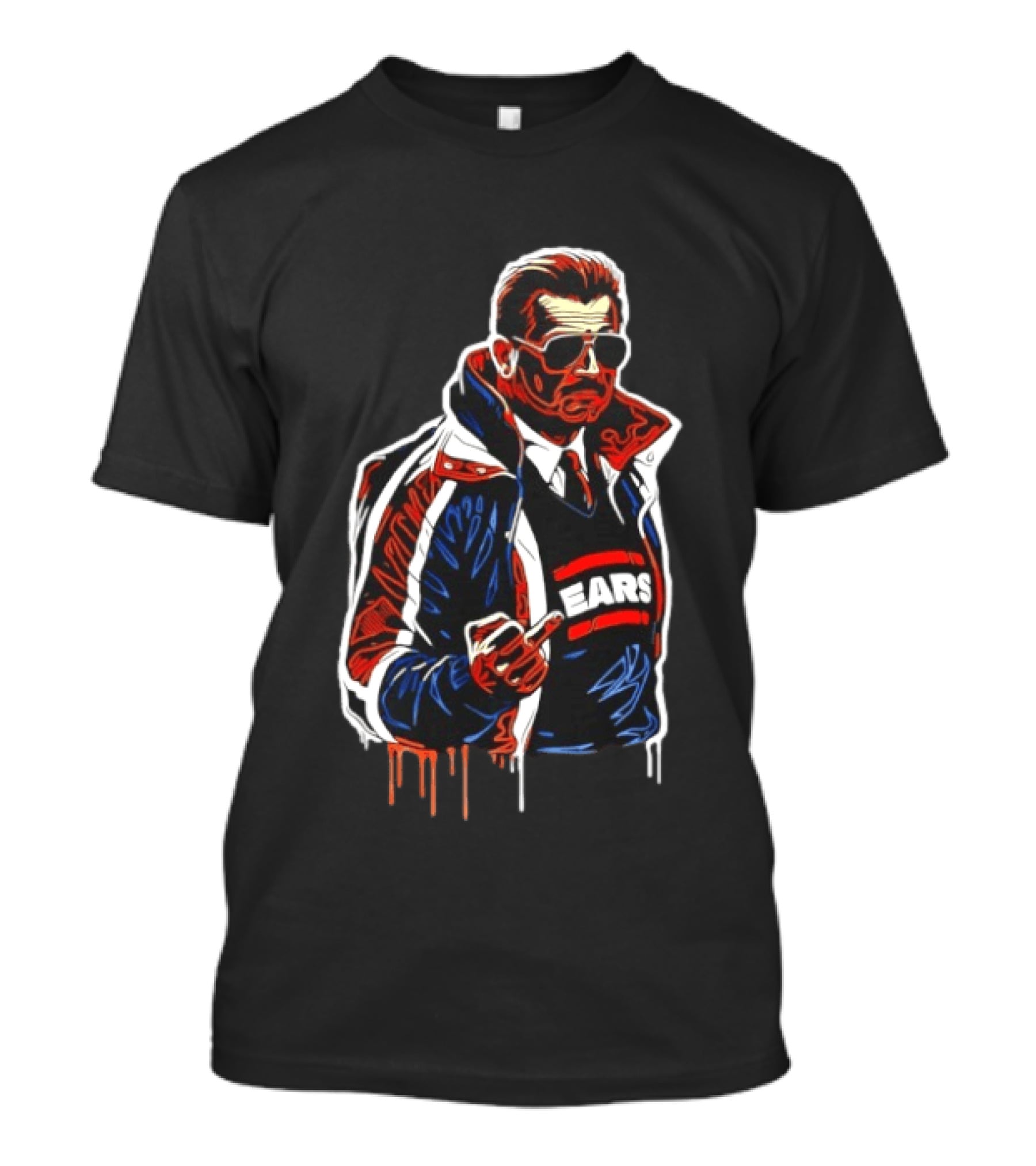 Mike Ditka Chicago Bears Coach Middle Finger Ears T-Shirt