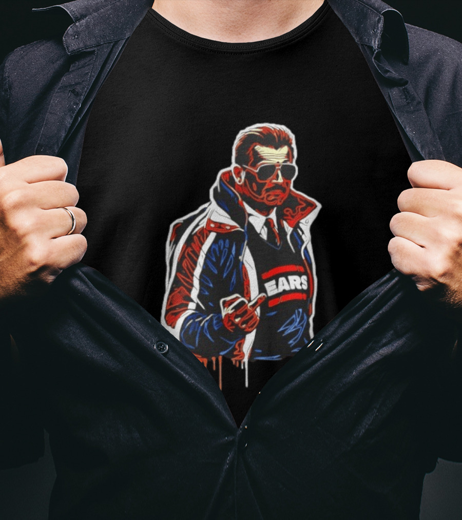 Mike Ditka Chicago Bears Coach Middle Finger Ears T-Shirt