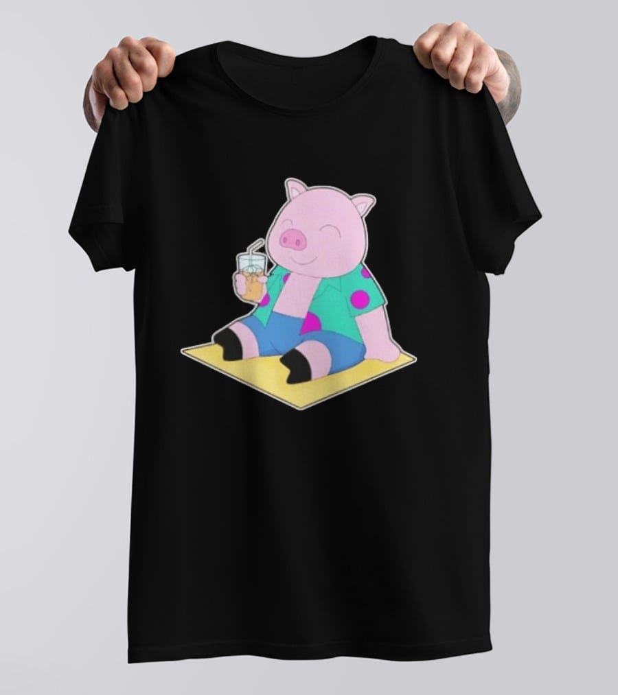 Pig Beach Beverage Summer Relaxation Fun T-Shirt