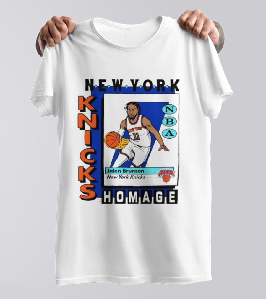 Jalen Brunson New York Knicks NBA Homage Topps Trading Card T-Shirt