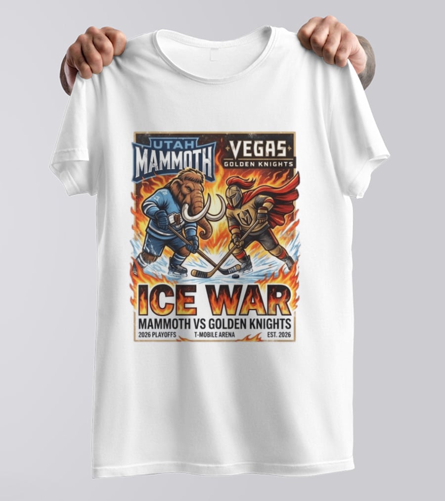 Utah Mammoth Vegas Golden Knights Ice War 2026 Playoffs Mobile Arena T-Shirt