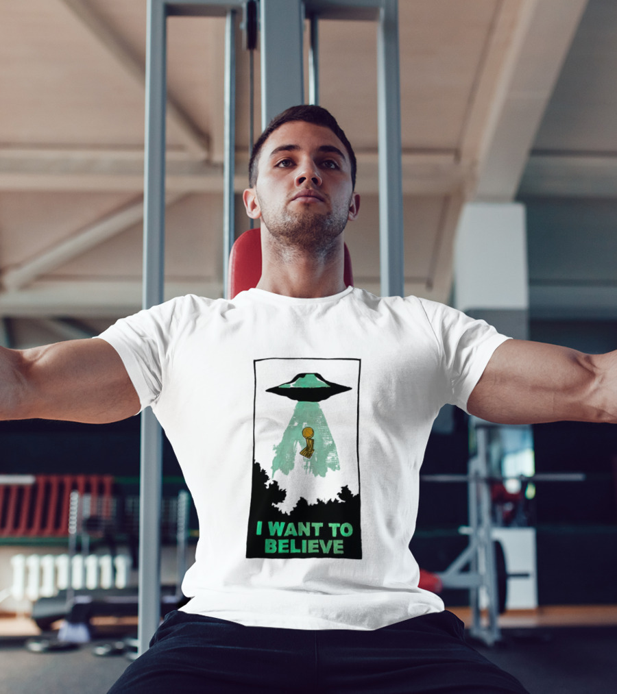 The X Files UFO I Want To Believe NBA Championship Trophy T-Shirt