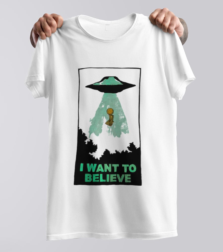 The X Files UFO I Want To Believe NBA Championship Trophy T-Shirt