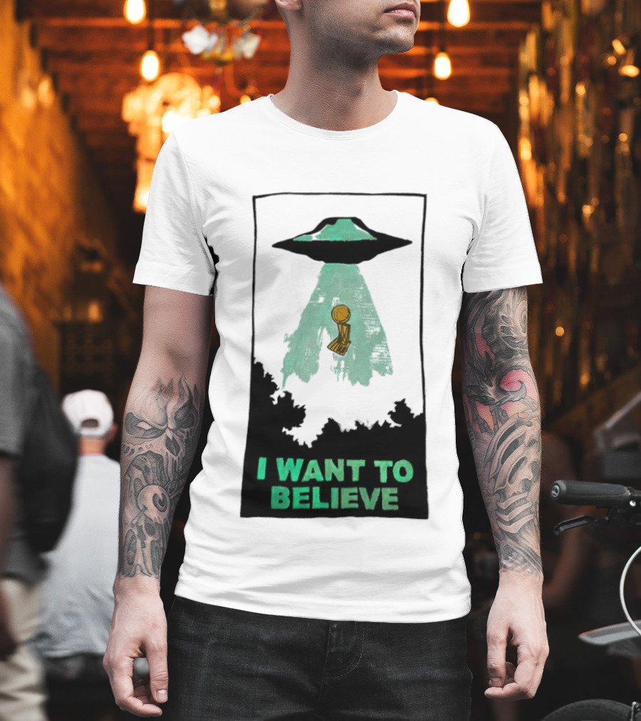 The X Files UFO I Want To Believe NBA Championship Trophy T-Shirt