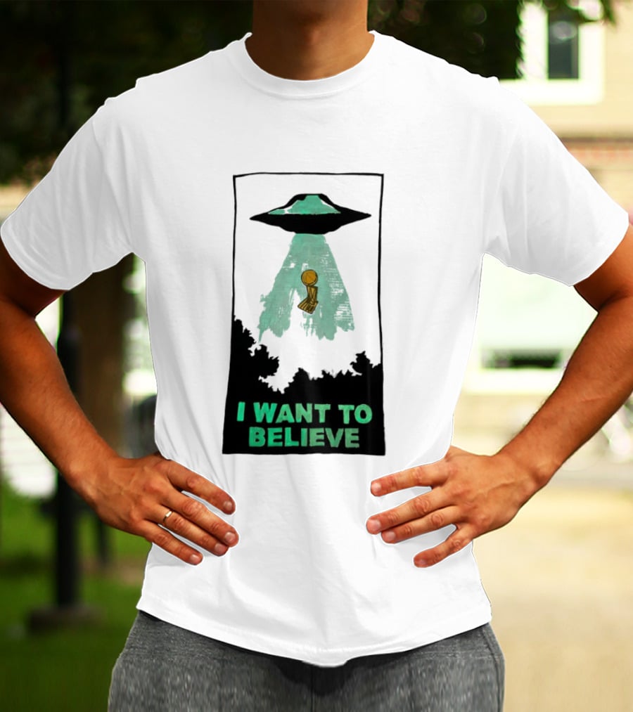 The X Files UFO I Want To Believe NBA Championship Trophy T-Shirt