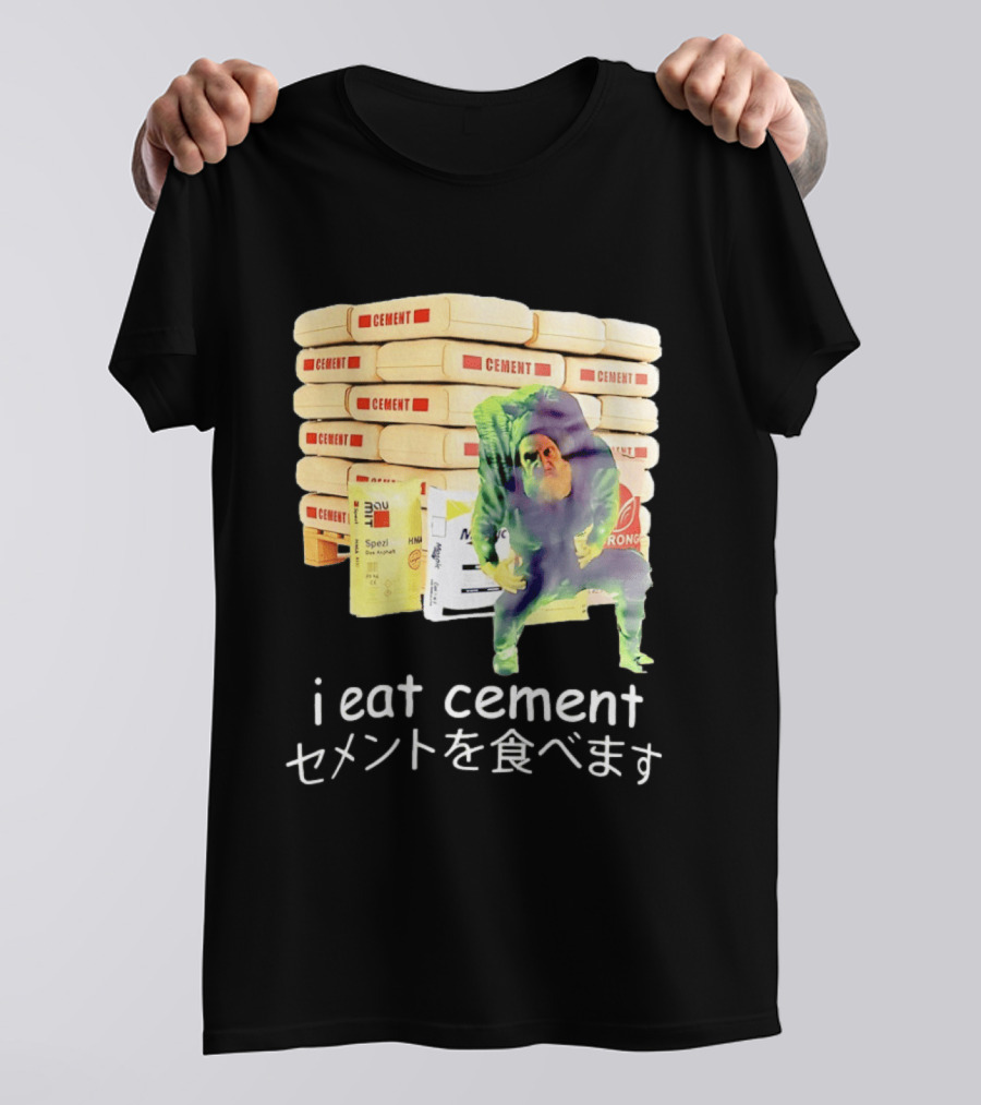 I Eat Cement Cement Bags Stack Monster T-Shirt