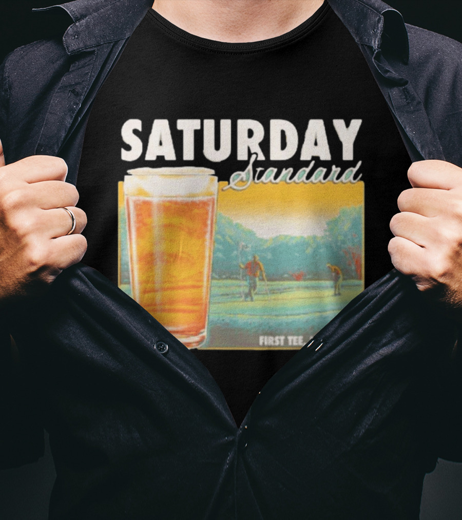 Saturday Standard First Last Call Golf And Beer Scene T-Shirt