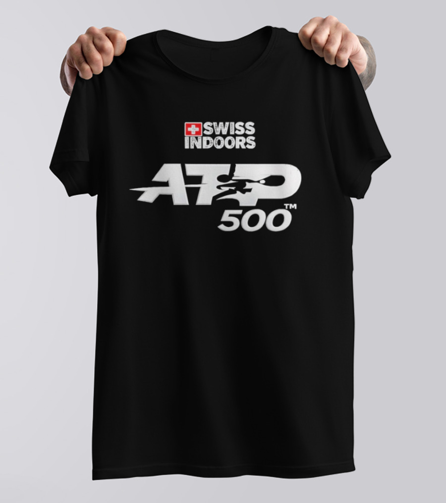 Swiss Indoors ATP 500 Tennis Tournament Logo With Swiss Cross T-Shirt