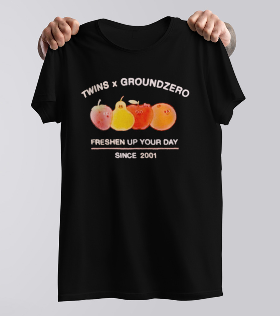 Twins X Groundzero Freshen Up Your Day Fruit Design Since 2001 T-Shirt
