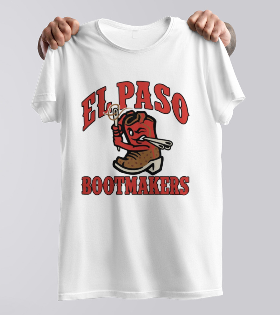 El Paso Bootmakers Winking Cowboy Boot Holding Lasso And Scissors T-Shirt