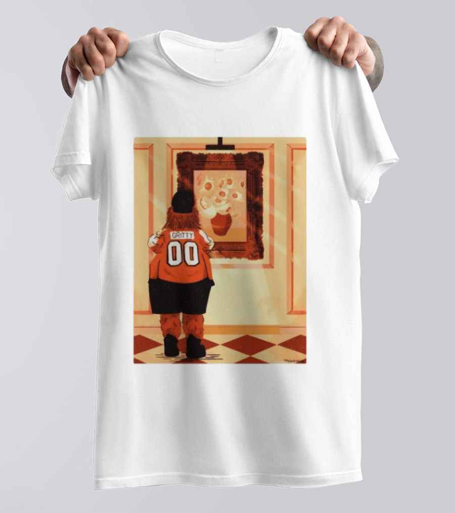 Gritty Philadelphia Flyers Meets Vincent Van Gogh Sunflowers Museum Exhibit T-Shirt