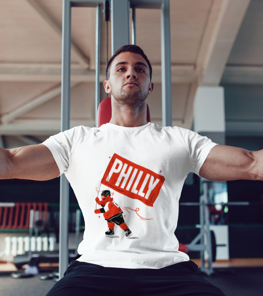 Gritty Philly Flag Philadelphia Flyers Hockey Rally Fan T-Shirt
