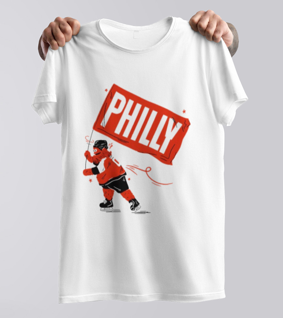 Gritty Philly Flag Philadelphia Flyers Hockey Rally Fan T-Shirt