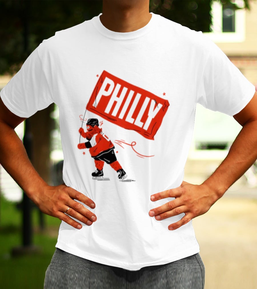 Gritty Philly Flag Philadelphia Flyers Hockey Rally Fan T-Shirt