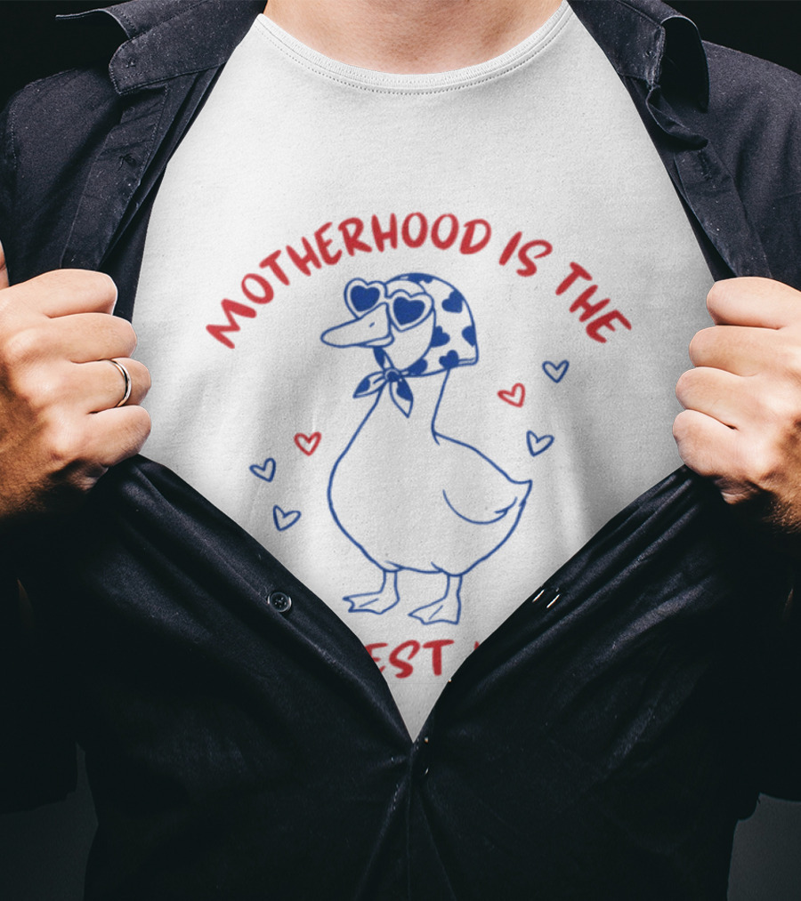 Mother Duck Motherhood Is The Realest Hood Heart T-Shirt