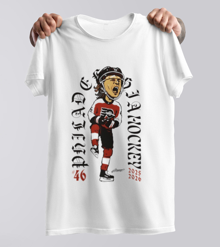 Philadelphia Hockey 46 Trevor Zegras 2025 2026 NHL T-Shirt