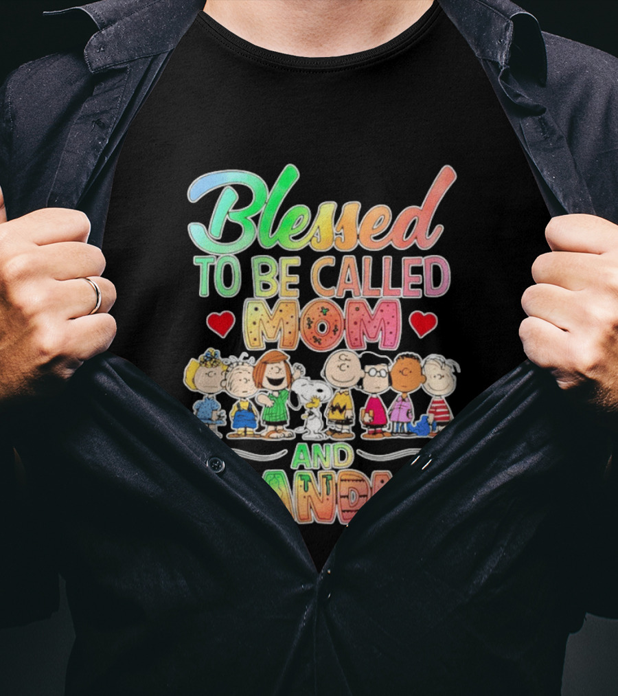 Blessed To Be Called Mom And Grandma Peanuts Characters T-Shirt