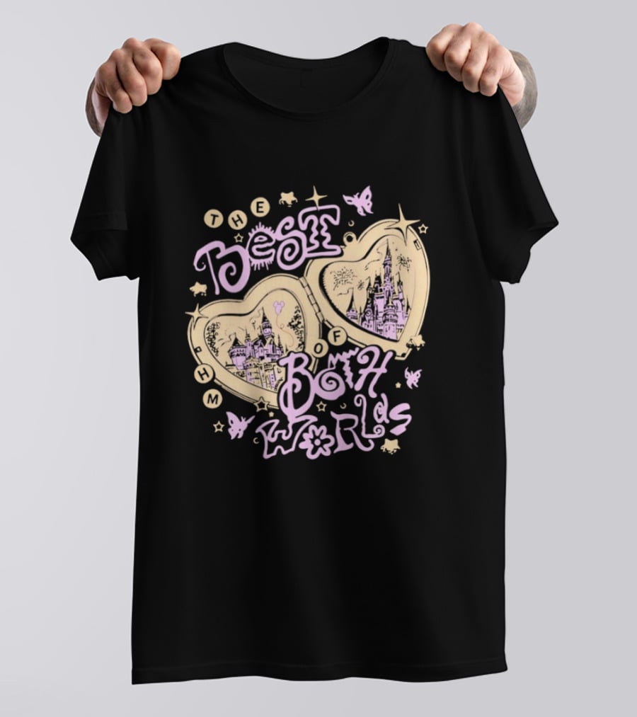The Best Of Both Worlds Hearts Butterflies Castle Stars T-Shirt