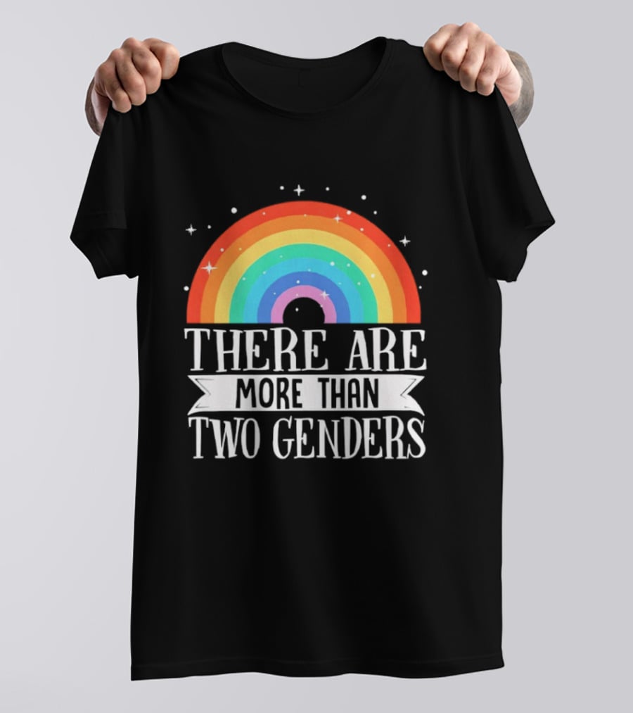 There Are More Than Two Genders Rainbow Pride LGBTQ+ Awareness T-Shirt