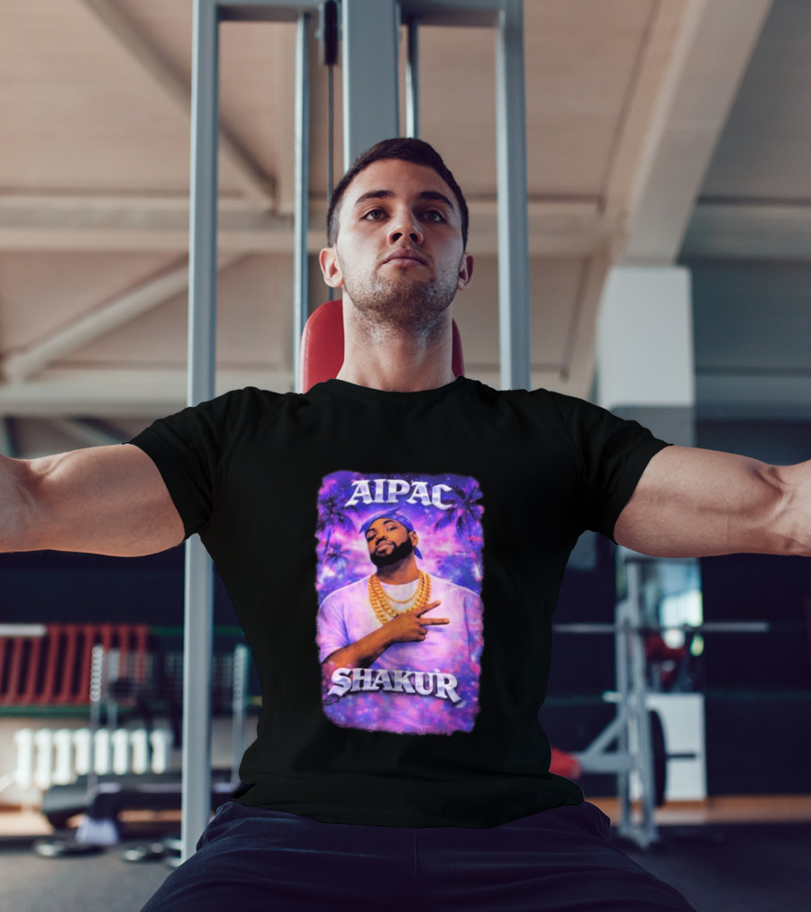 Aipac Shakur Bandana Chains Purple T-Shirt