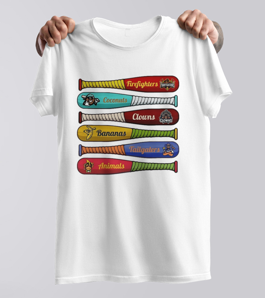 Firefighters Coconuts Clowns Bananas Tailgaters Animals Baseball Bats T-Shirt