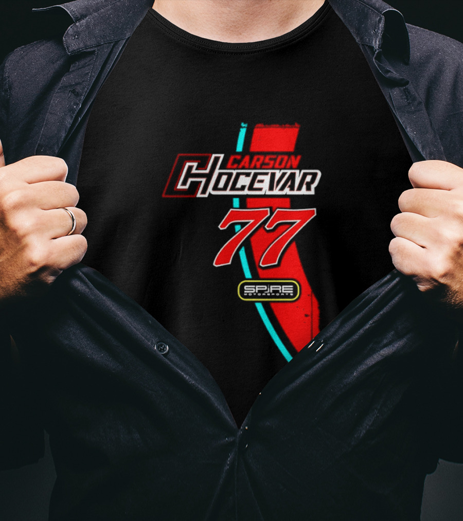 Carson Hocevar 77 Red Blue Spire Motorsports Nascar 2026 T-Shirt
