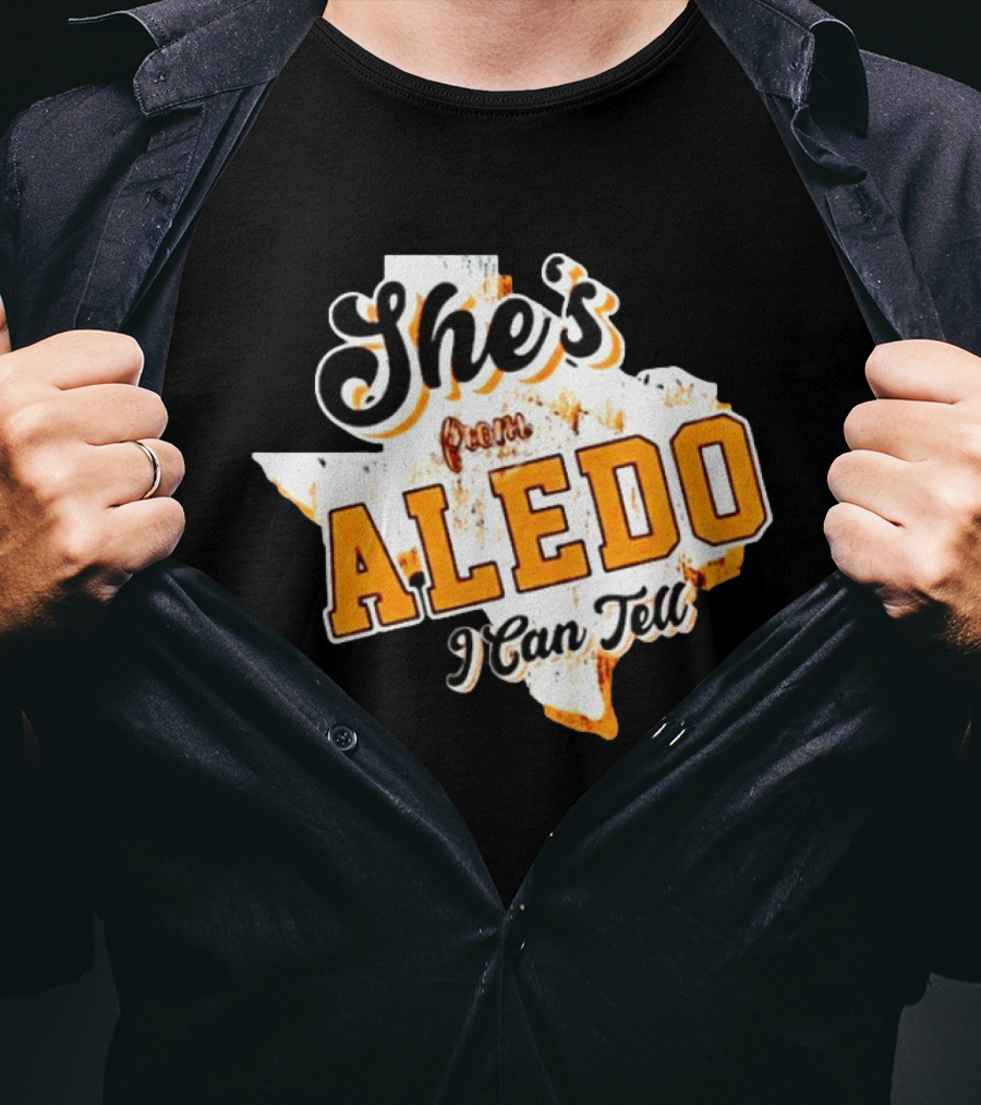 She's From Aledo I Can Tell Texas Map T-Shirt