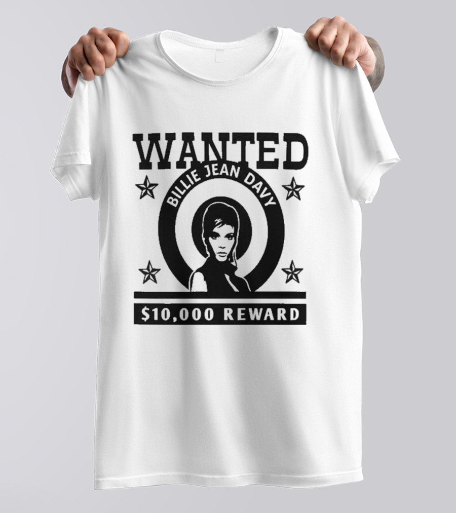 Wanted Billie Jean Davy 10000 Reward Stars Circle T-Shirt