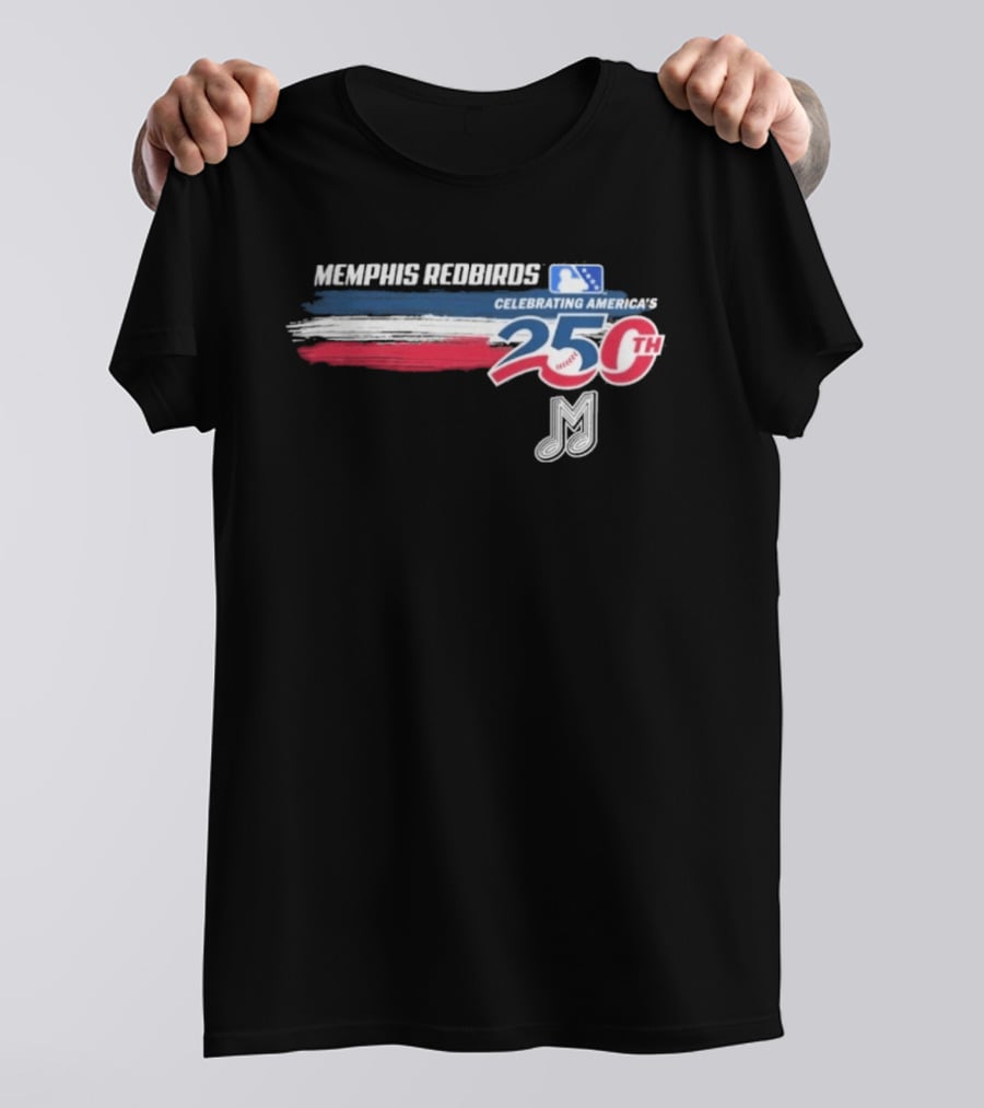 Memphis Redbirds Celebrating America's 250th MILB Music Note T-Shirt