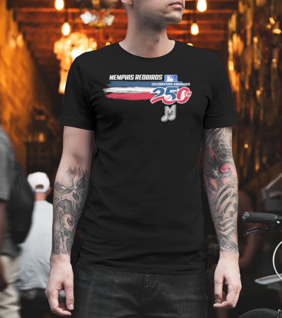Memphis Redbirds Celebrating America's 250th MILB Music Note T-Shirt