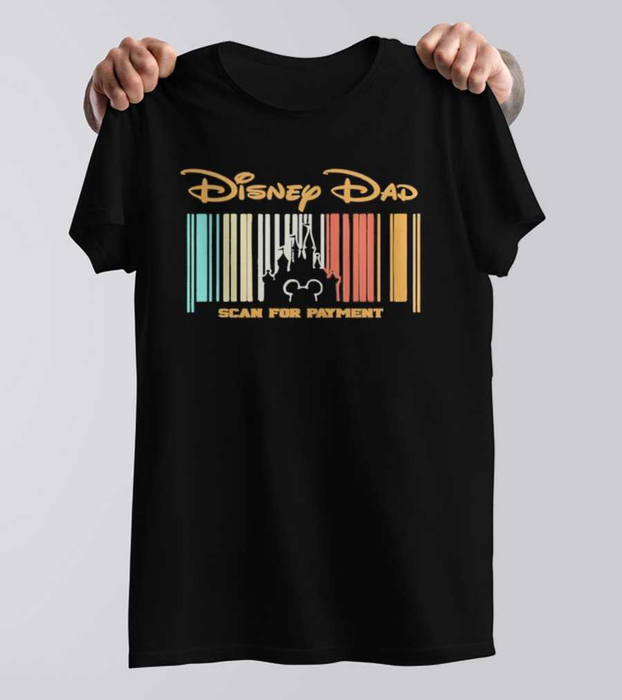 Disney Dad Barcode Castle Scan For Payment Father's Day T-Shirt