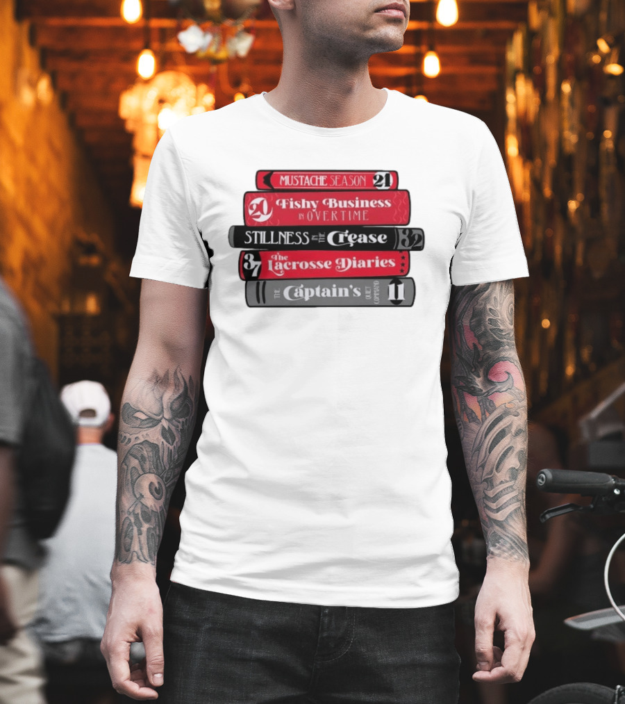 Carolina Hurricanes Hockey Girl Book Club Mustache Season Fishy Business Stillness Crease Lacrosse Diaries Captain's Command T-Shirt
