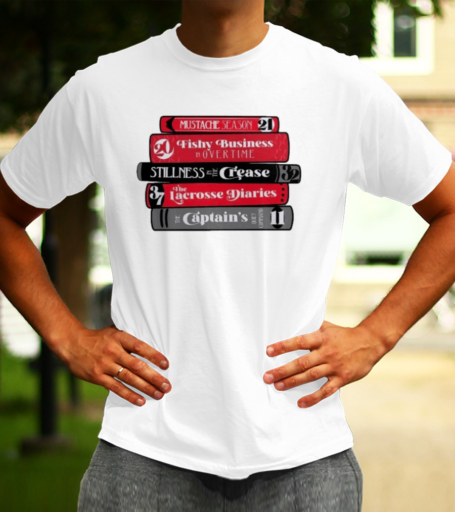 Carolina Hurricanes Hockey Girl Book Club Mustache Season Fishy Business Stillness Crease Lacrosse Diaries Captain's Command T-Shirt