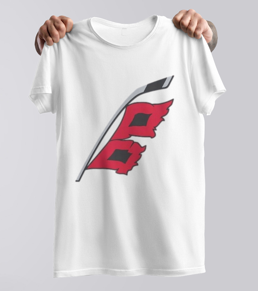 Carolina Hurricanes Red Storm Surge Hockey Stick Flag T-Shirt