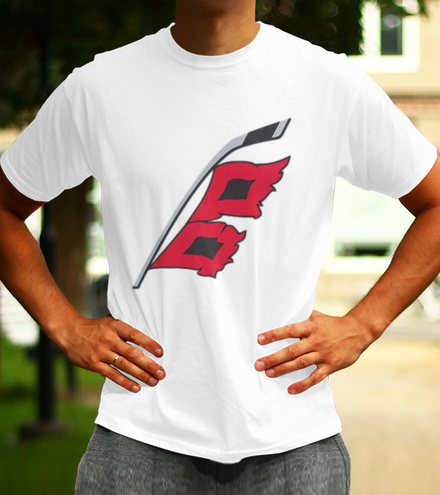 Carolina Hurricanes Red Storm Surge Hockey Stick Flag T-Shirt