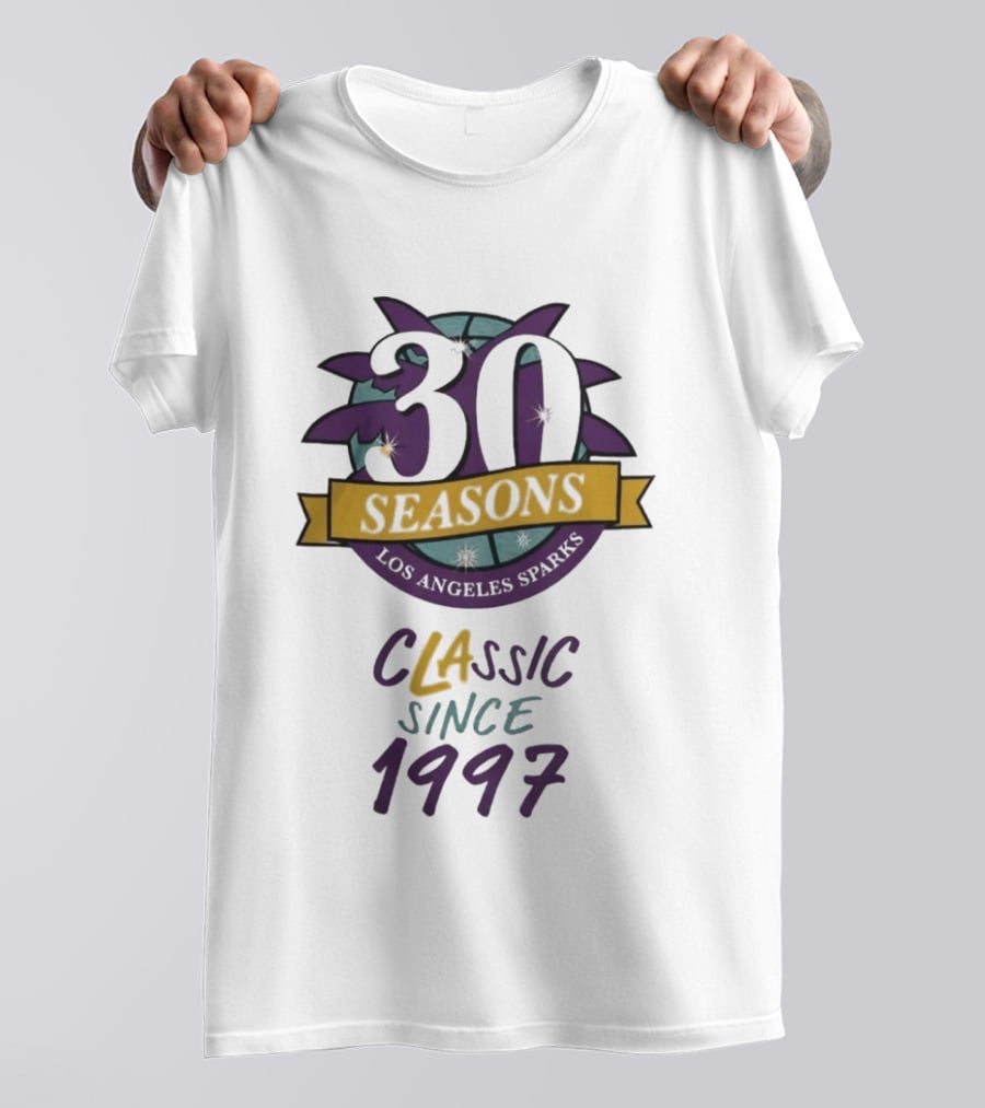 Los Angeles Sparks 30 Seasons Classic Since 1997 Celebration T-Shirt