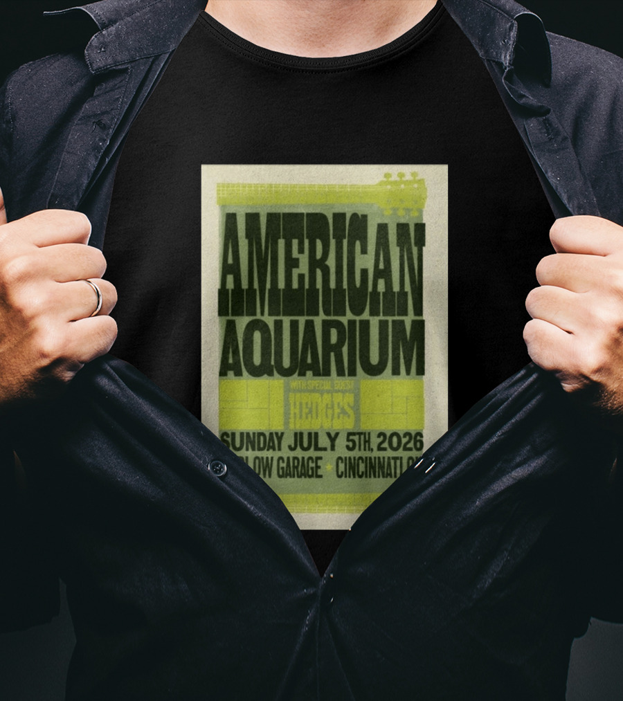 American Aquarium With Special Guest Hedges At Ludlow Garage Cincinnati OH July 5 2026 T-Shirt