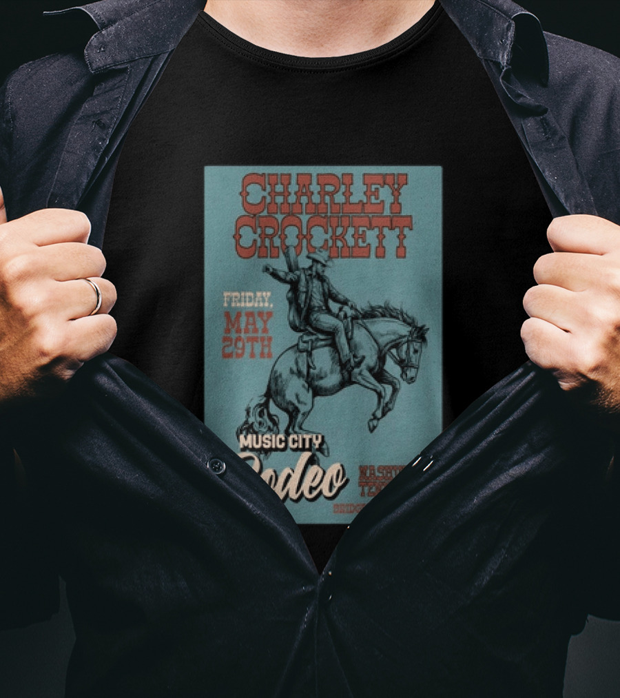 Charley Crockett Music City Rodeo Bridgestone Arena Nashville Tennessee May 29th T-Shirt