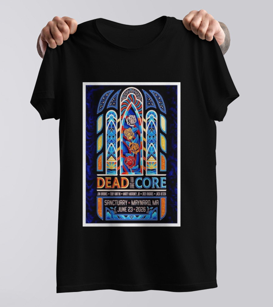 Dead To The Core Sanctuary Maynard MA June 23 2026 Floral Stained Glass T-Shirt