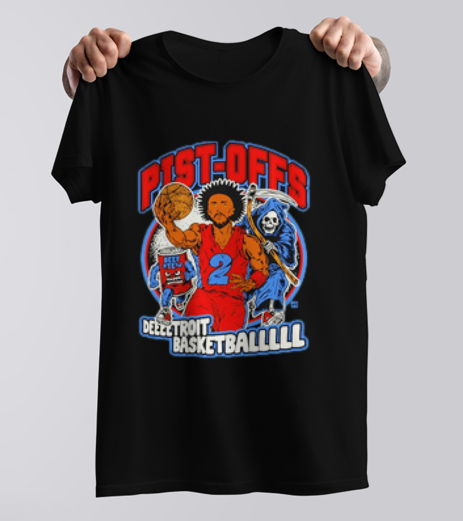 Pist Offs Detroit Basketball Player With Grim Reaper And Beer Keg T-Shirt