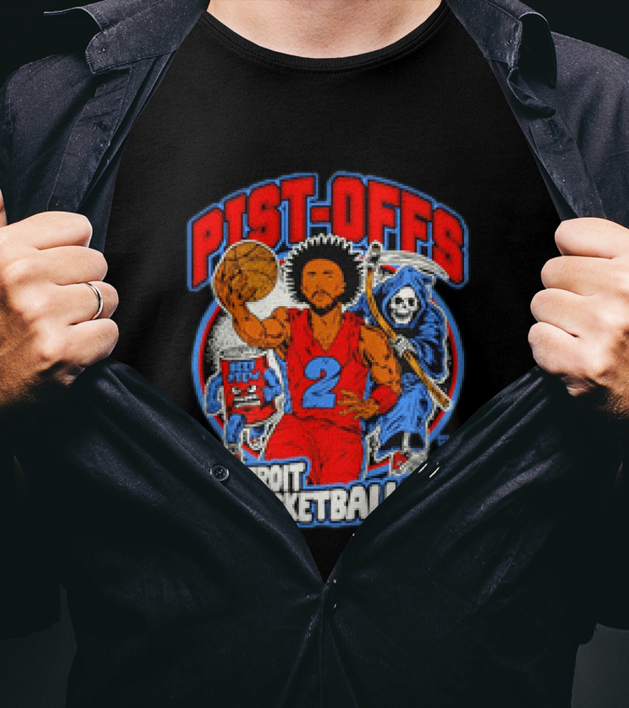 Pist Offs Detroit Basketball Player With Grim Reaper And Beer Keg T-Shirt