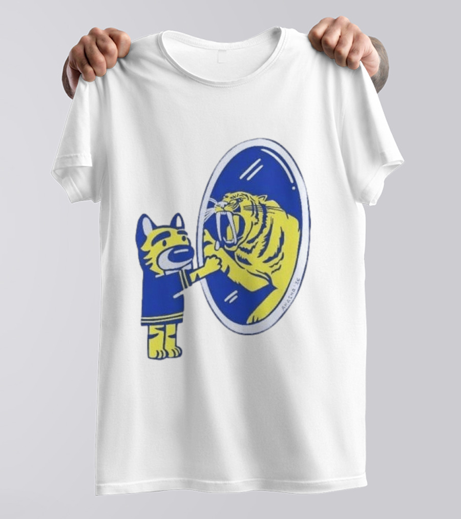Buffalo Sabres Saber Tooth Tiger Mirror Reflection Comic T-Shirt
