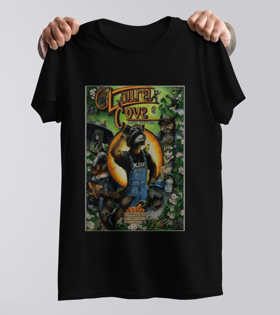 Laurel Cove Music Festival Pineville KY June 11 13 2026 Tour Animals With Instruments T-Shirt