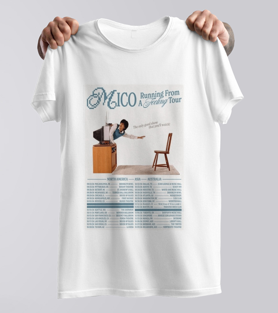 MICO Running From A Feeling Tour 2026 North America Asia Australia Dates T-Shirt