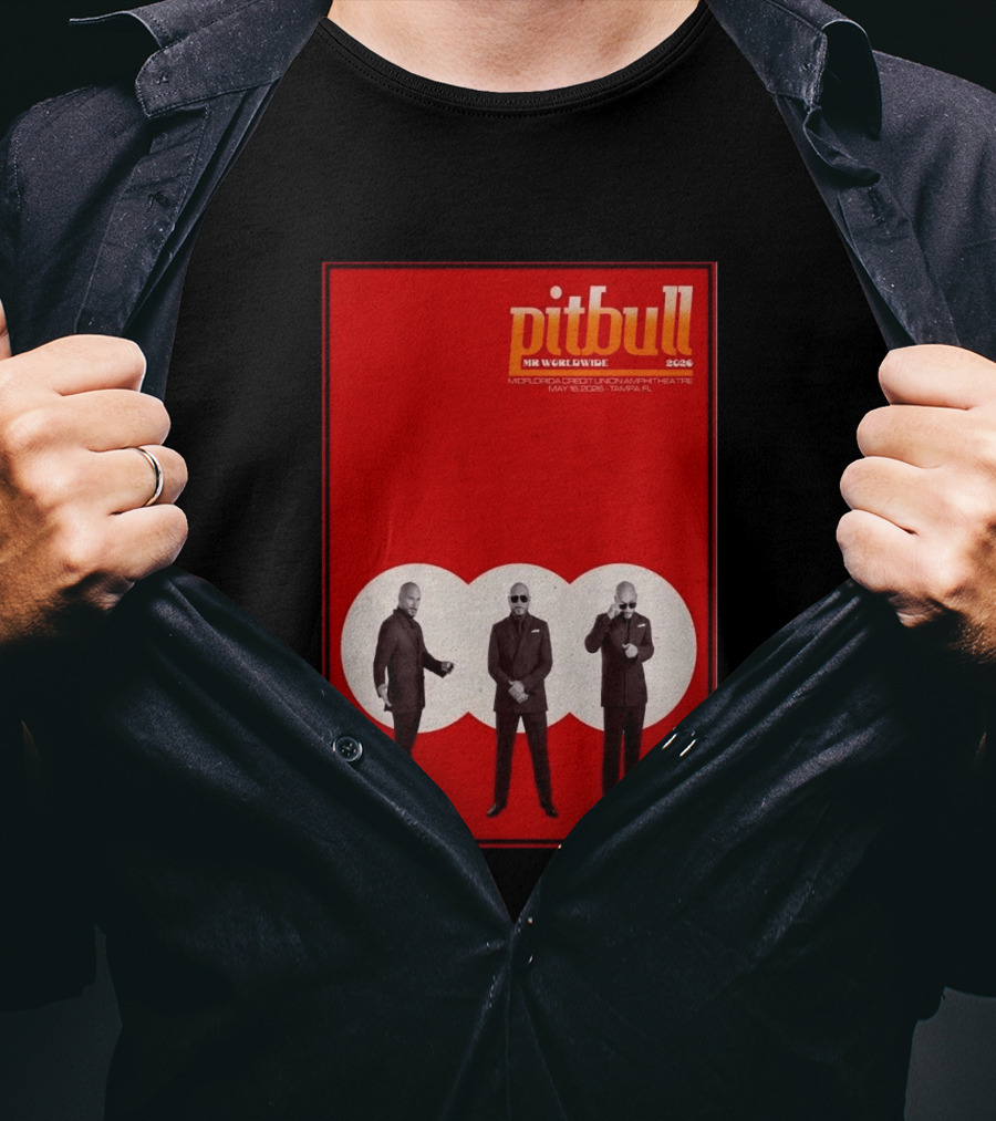 Pitbull Mr. Worldwide 2026 MidFlorida Credit Union Amphitheatre May 16 Tampa FL T-Shirt