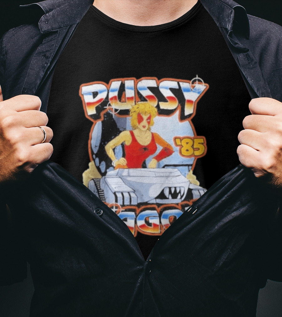 Pussy Wagon 85 Retro Car Girl Tank Cartoon T-Shirt
