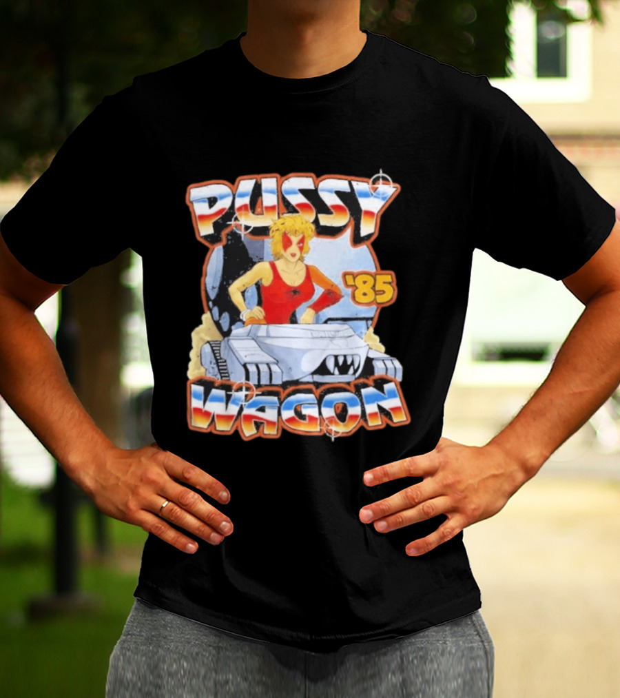 Pussy Wagon 85 Retro Car Girl Tank Cartoon T-Shirt