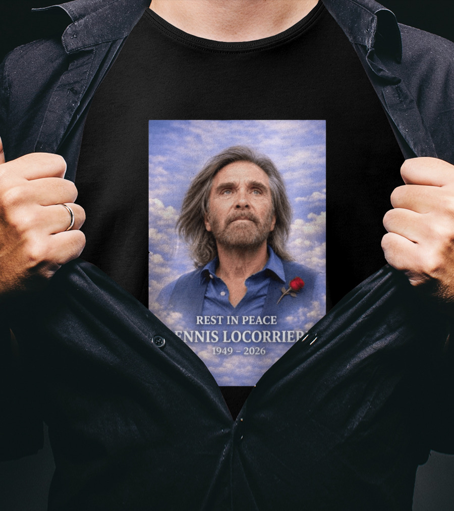 Rest In Peace Dennis Locorriere 1949 2026 Memorial Tribute With Rose And Clouds T-Shirt