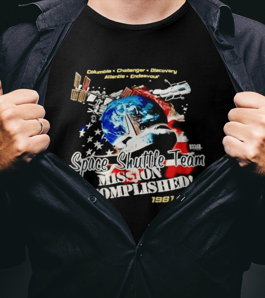 Space Shuttle Team Mission Accomplished 1981 2011 Journey Explore Reach T-Shirt