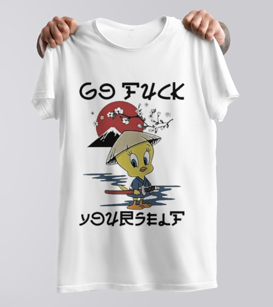 Looney Tunes Tweety Bird Samurai Go Fuck Yourself T-Shirt